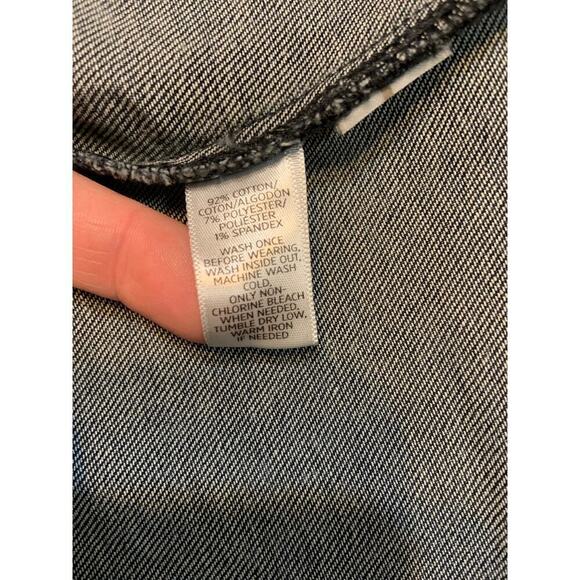Loft Ann Taylor Women's Small Distressed Blue Denim Jean Jacket Cotton Blend - Picture 4 of 11